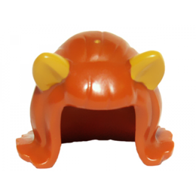 dark orange minifigure hair female mid-length flipped ends short bangs with bright light orange cat ears pattern