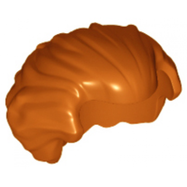 dark orange minifigure hair swept back with widows peak chin length and bushy in back