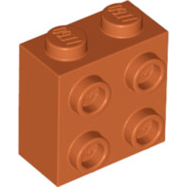 dark orange brick modified 1 x 2 x 1 2 3 with studs on side