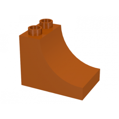 dark orange duplo brick 2 x 3 x 2 arch inverted