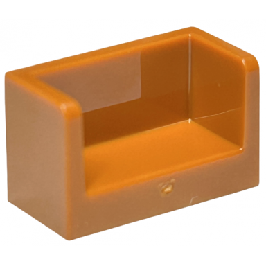 dark orange panel 1 x 2 x 1 with rounded corners and 2 sides
