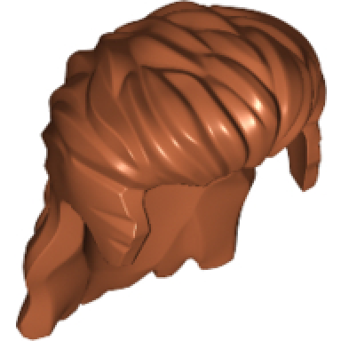 dark orange minifigure hair long mullet style