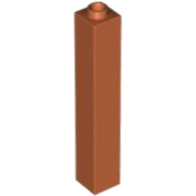 dark orange brick 1 x 1 x 5 - hollow stud