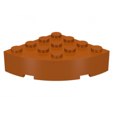 dark orange brick round corner 4 x 4 full brick