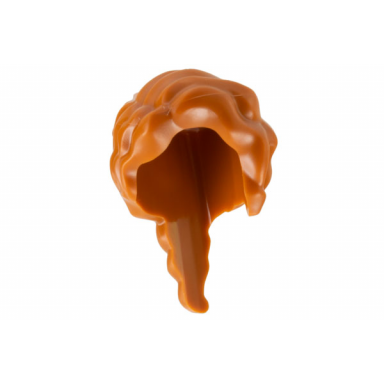 dark orange mini doll hair wavy parted on right loose braid in back