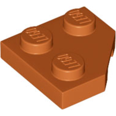 dark orange wedge plate 2 x 2 cut corner