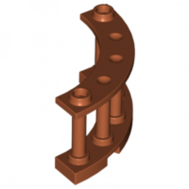 dark orange fence 4 x 4 x 2 quarter round spindled with 2 studs