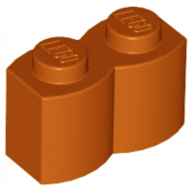 dark orange brick modified 1 x 2 with log profile