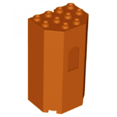 dark orange panel 3 x 4 x 6 turret wall with window