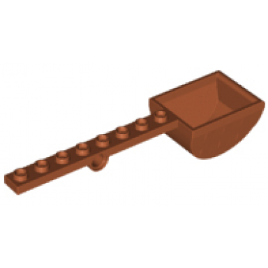 dark orange plate modified 1 x 8 with pin hole and bucket catapult