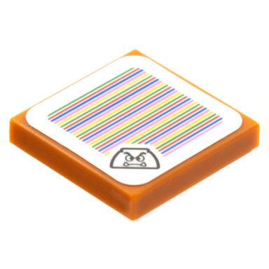 dark orange tile 2 x 2 with super mario scanner code goomba pattern sticker - sets 71360 71365 71367 71368 71377 71380 71383 71391 71404 71408 71412 71415 71418 71427 71430 71433 71437 71439