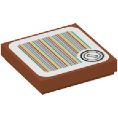 dark orange tile 2 x 2 with super mario scanner code coin pattern sticker - set 71362