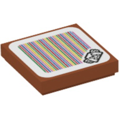 dark orange tile 2 x 2 with super mario scanner code paragoomba pattern sticker - set 71361