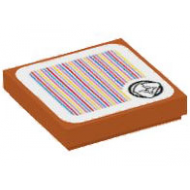 dark orange tile 2 x 2 with super mario scanner code big goomba pattern sticker - set 71412