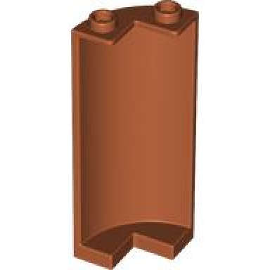 dark orange cylinder quarter 2 x 2 x 5 with 1 x 1 cutout