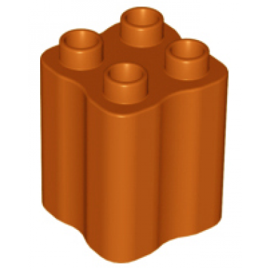 dark orange duplo brick 2 x 2 x 2 with indented sides tree trunk