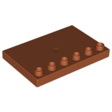 dark orange duplo tile modified 4 x 6 with studs on edge