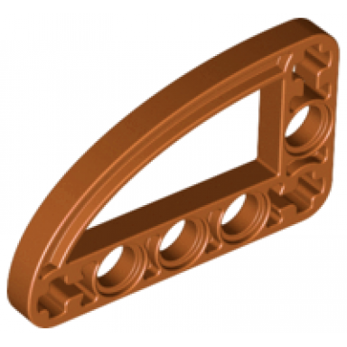 dark orange technic liftarm modified l-shape quarter ellipse thin 3 x 5