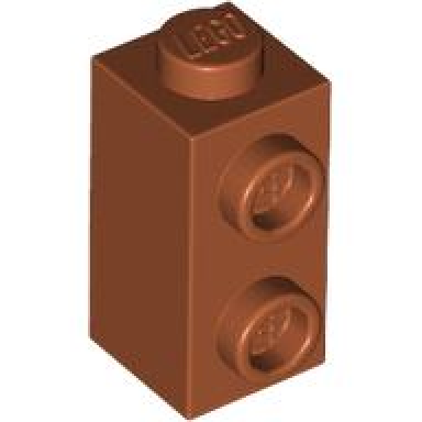 dark orange brick modified 1 x 1 x 1 2 3 with studs on side