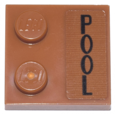 dark orange tile modified 2 x 2 with studs on edge with black pool pattern sticker - set 76271