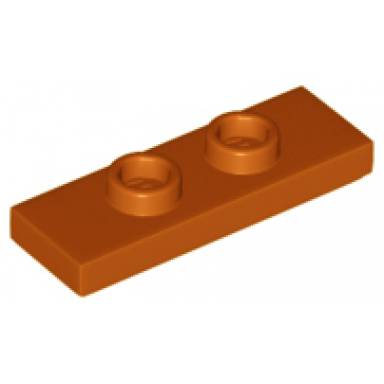 dark orange plate modified 1 x 3 with 2 studs double jumper