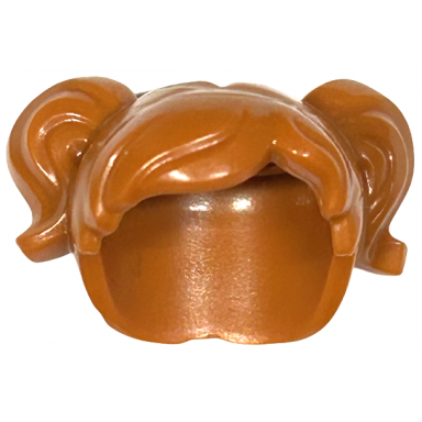 dark orange minifigure hair short parted with two pigtails hole on top