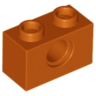 dark orange technic brick 1 x 2 with hole