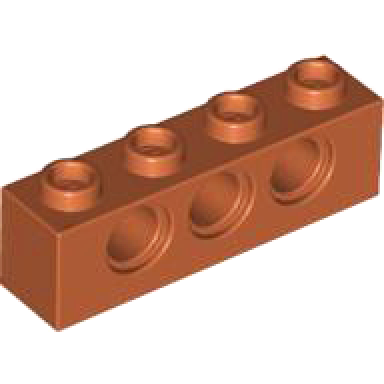 dark orange technic brick 1 x 4 with holes