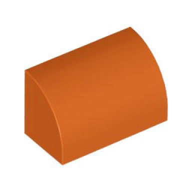 dark orange slope curved 1 x 2
