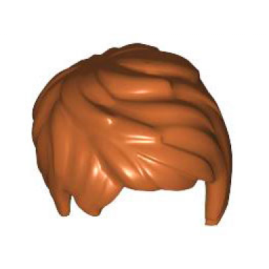 dark orange minifigure hair female short tousled with side part