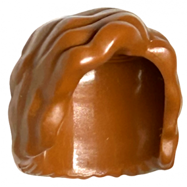 dark orange minifigure hair short and bushy parted on left