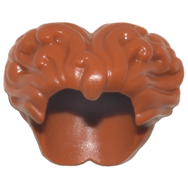 dark orange minifigure hair female tousled curls updo with center part