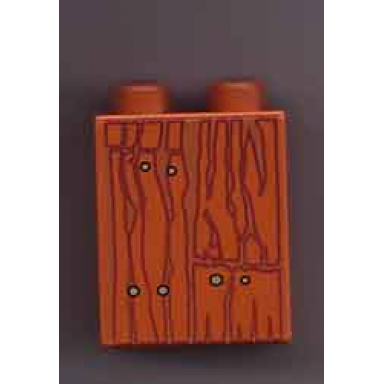 dark orange duplo brick 1 x 2 x 2 with wood grain pattern