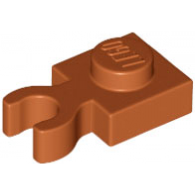 dark orange plate modified 1 x 1 with open o clip thick vertical grip