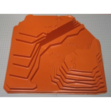dark orange baseplate raised rocky ridge playscape without studs