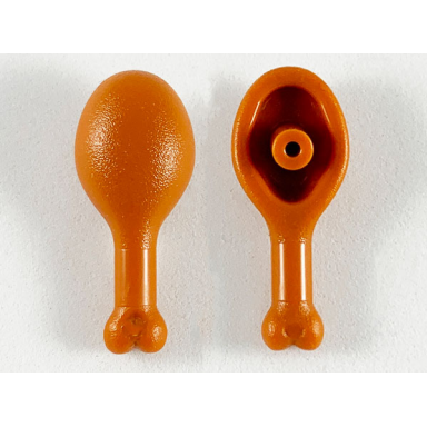 dark orange turkey drumstick 22mm with oval opening on back