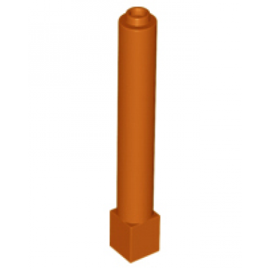 dark orange support 1 x 1 x 6 solid pillar
