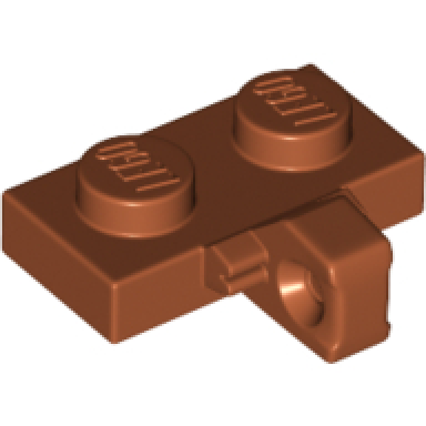dark orange hinge plate 1 x 2 locking with 1 finger on side without bottom groove