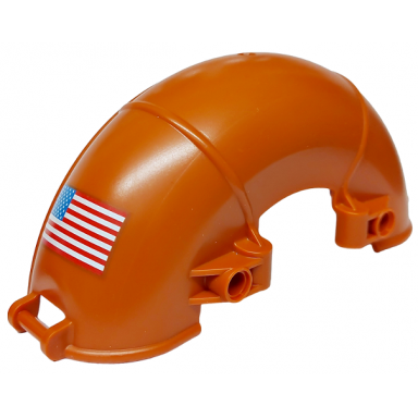 dark orange technic panel car mudguard arched 15 x 5 x 7 with usa flag pattern side b