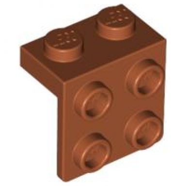 dark orange bracket 1 x 2 - 2 x 2