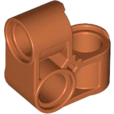 dark orange technic pin connector perpendicular 2 x 2 bent