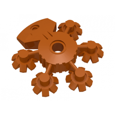 dark orange bionicle weapon 5 x 5 shield with gear tips