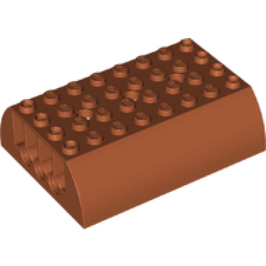 dark orange slope curved 6 x 8 x 2 double