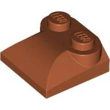 dark orange slope curved 2 x 2 x 2 3 with 2 studs and curved sides