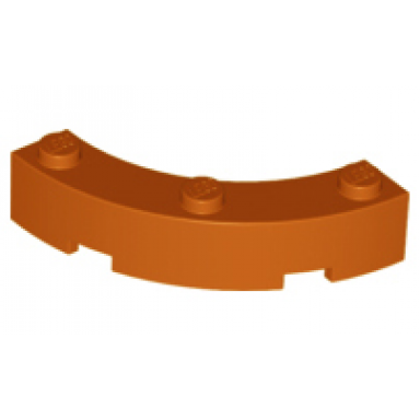 dark orange brick round corner 4 x 4 macaroni with 3 studs