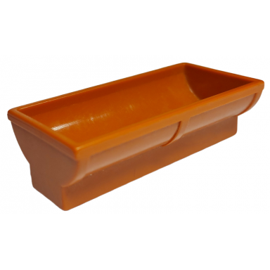 dark orange duplo animal accessory feeding trough 2 x 4 x 2 with curved sides