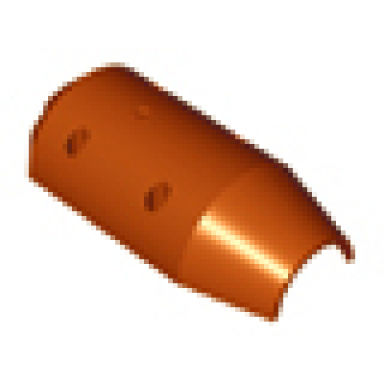 dark orange vehicle tipper drum 3 x 6 x 10 half with 4 pin holes