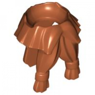 dark orange minifigure beard tied with hair in back