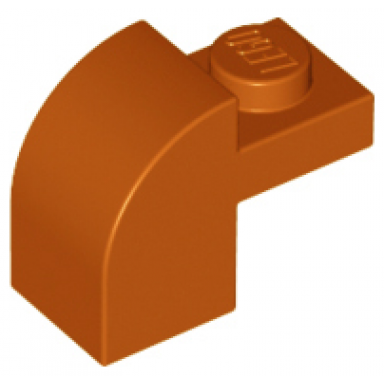 dark orange slope curved 2 x 1 x 1 1 3 with recessed stud