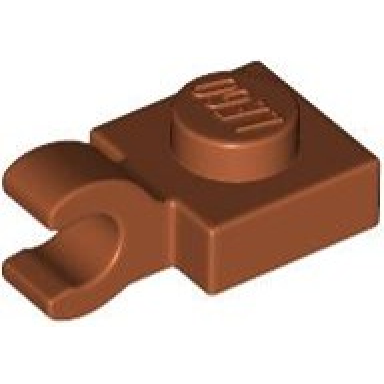 dark orange plate modified 1 x 1 with open o clip horizontal grip